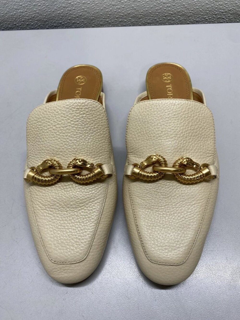 Tory Burch Jessa Backless Loafers Cream Women’s Size 9